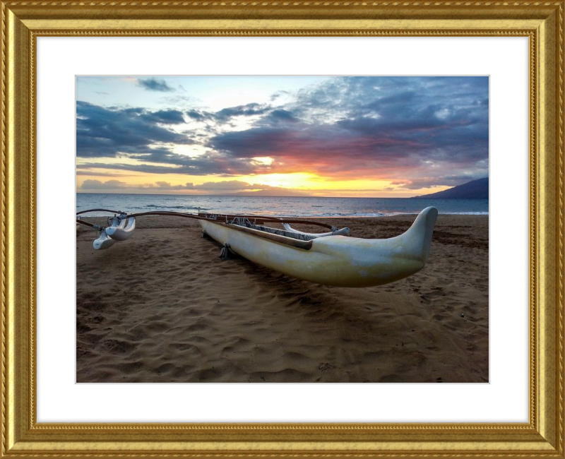Maui Outrigger Canoe at Sunset