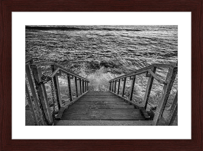 Stairs to the Sea - B&W