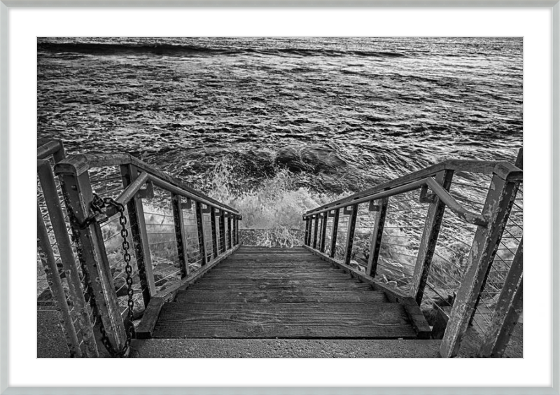 Stairs to the Sea - B&W