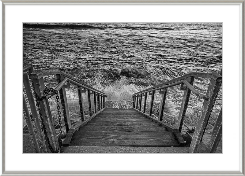 Stairs to the Sea - B&W
