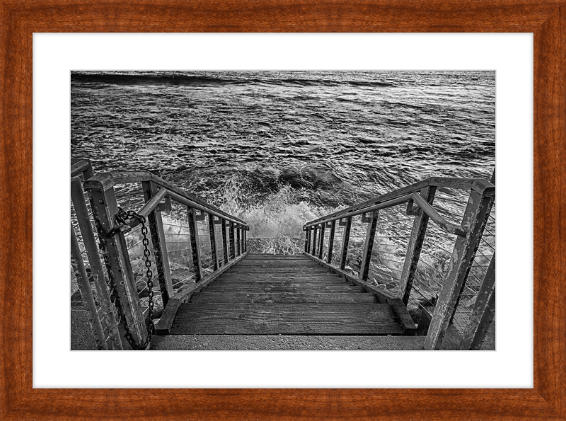 Stairs to the Sea - B&W