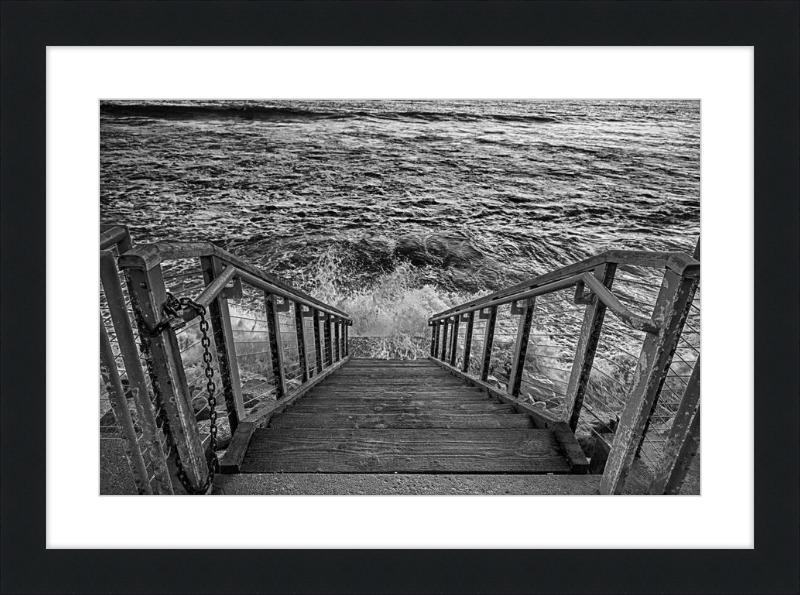 Stairs to the Sea - B&W