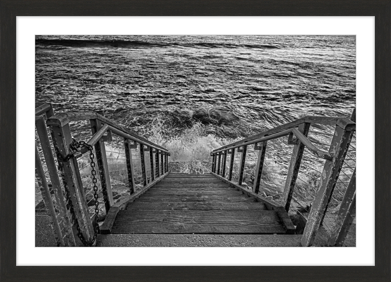 Stairs to the Sea - B&W