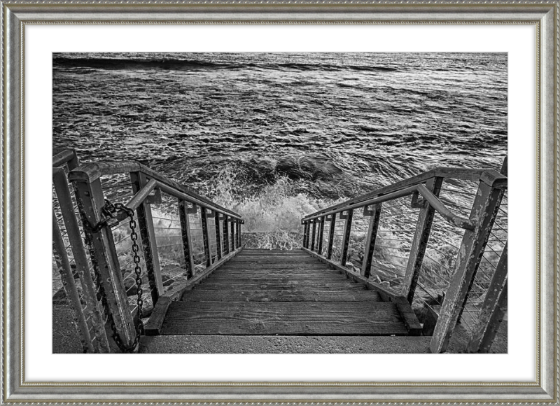Stairs to the Sea - B&W