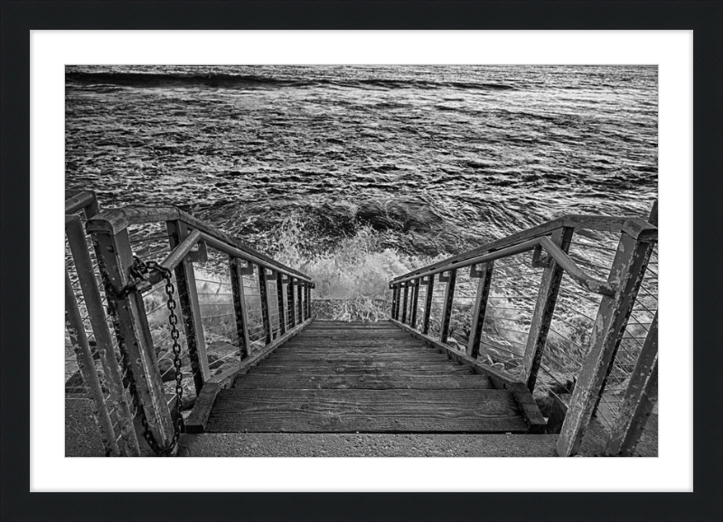 Stairs to the Sea - B&W