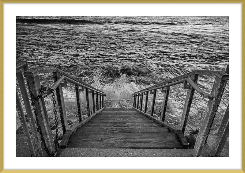 Stairs to the Sea - B&W