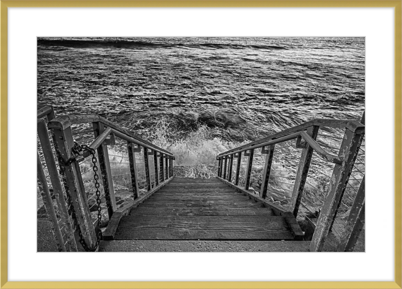 Stairs to the Sea - B&W