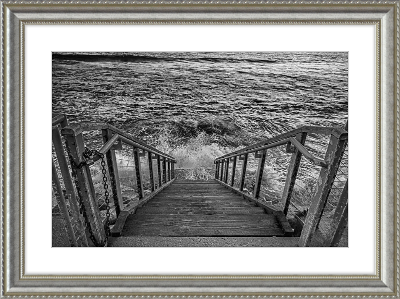 Stairs to the Sea - B&W