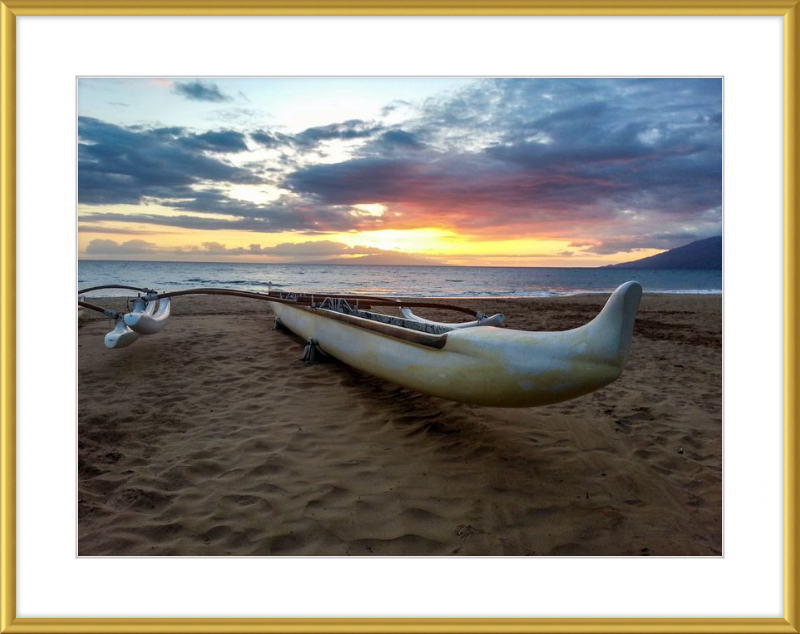 Maui Outrigger Canoe at Sunset