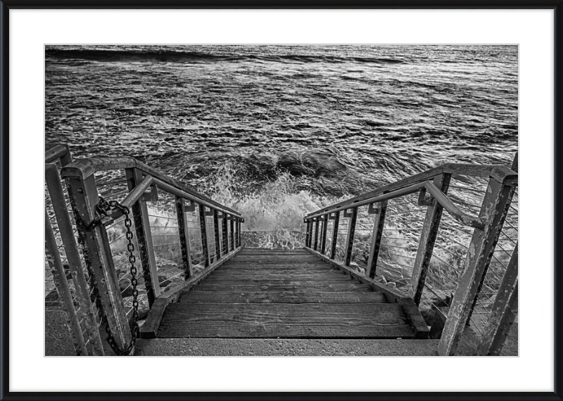Stairs to the Sea - B&W