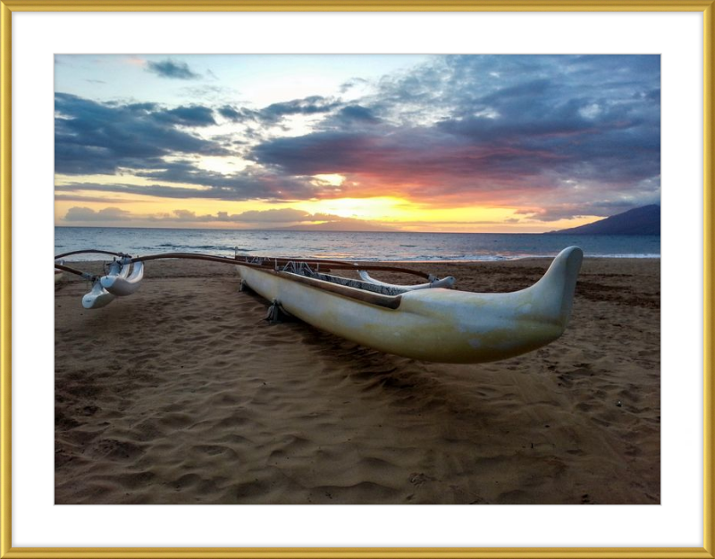 Maui Outrigger Canoe at Sunset