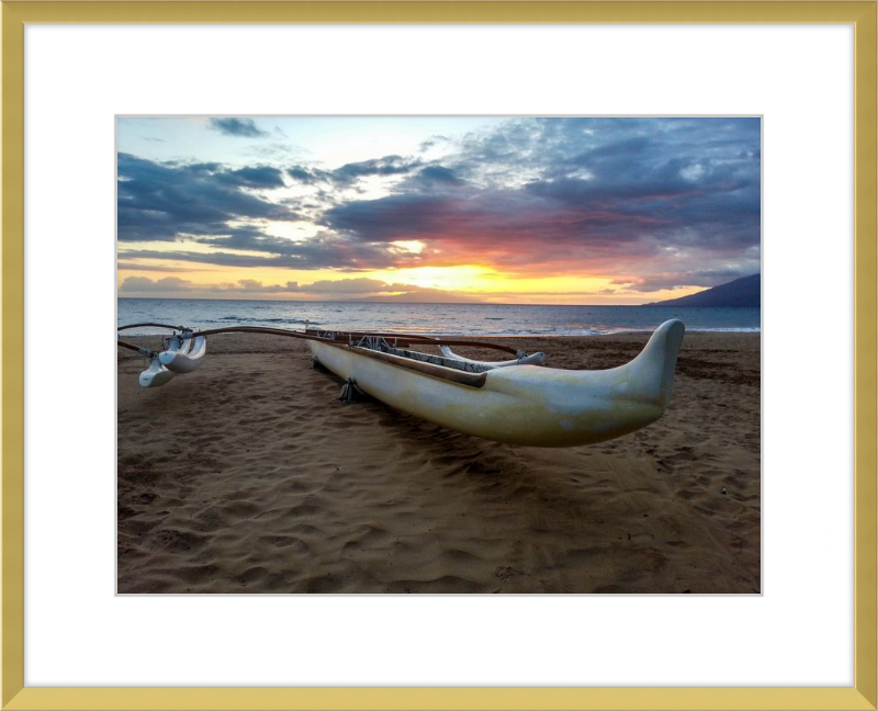 Maui Outrigger Canoe at Sunset