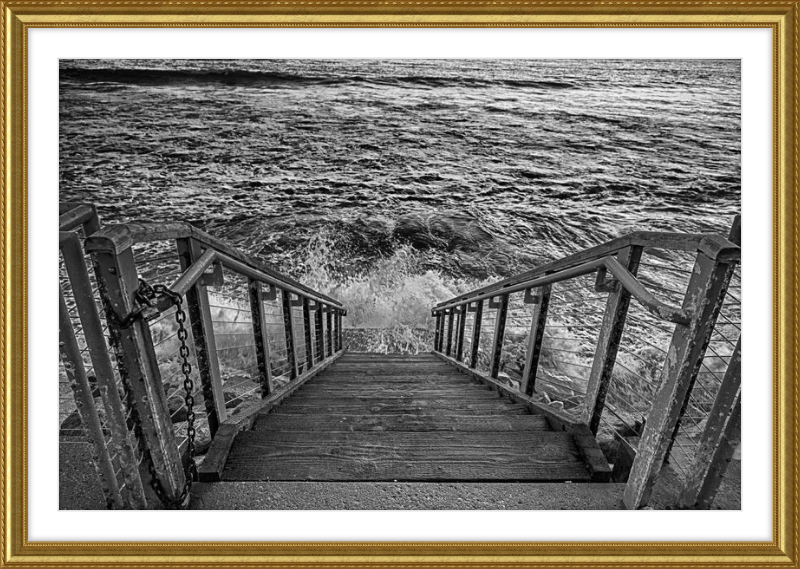 Stairs to the Sea - B&W