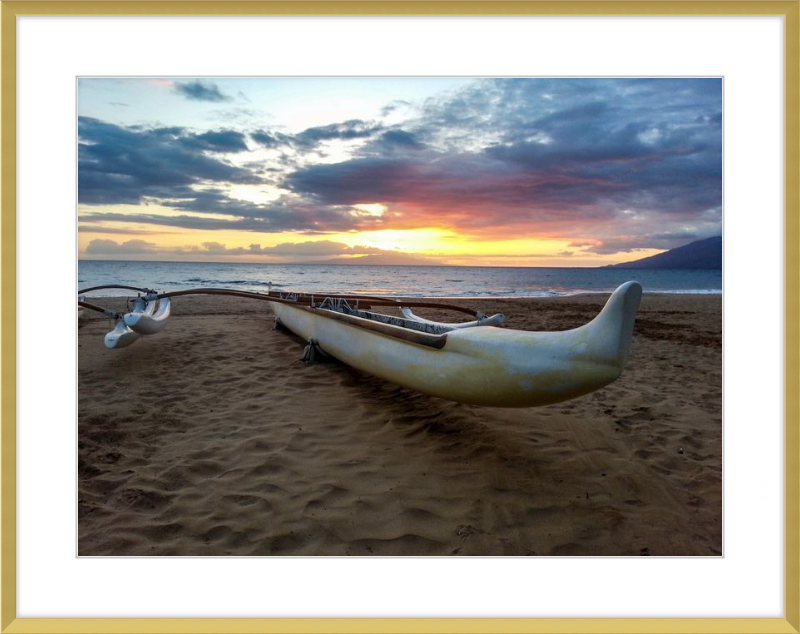 Maui Outrigger Canoe at Sunset