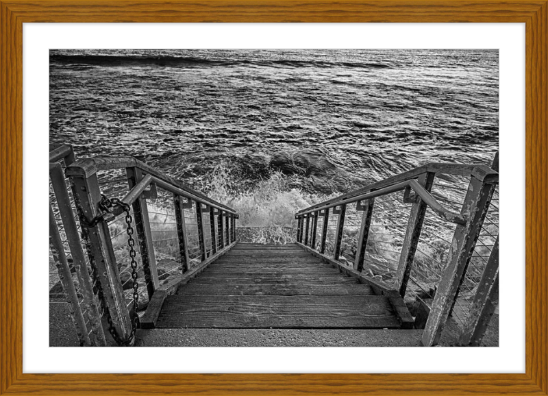 Stairs to the Sea - B&W