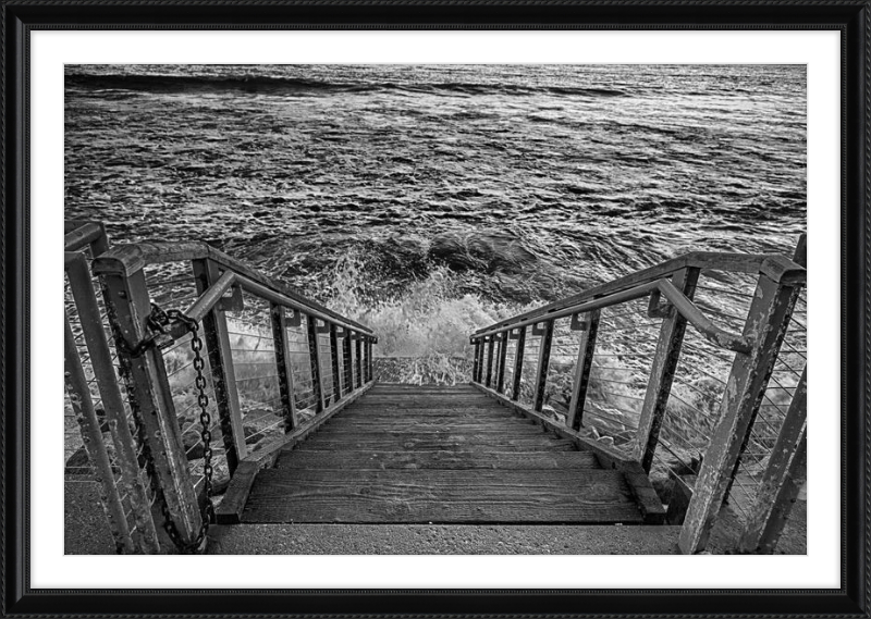 Stairs to the Sea - B&W