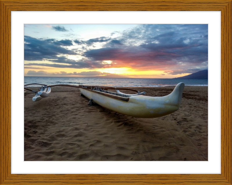 Maui Outrigger Canoe at Sunset