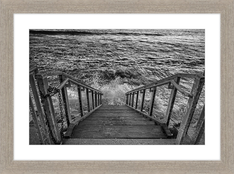 Stairs to the Sea - B&W