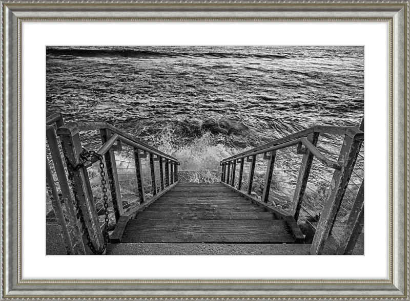 Stairs to the Sea - B&W