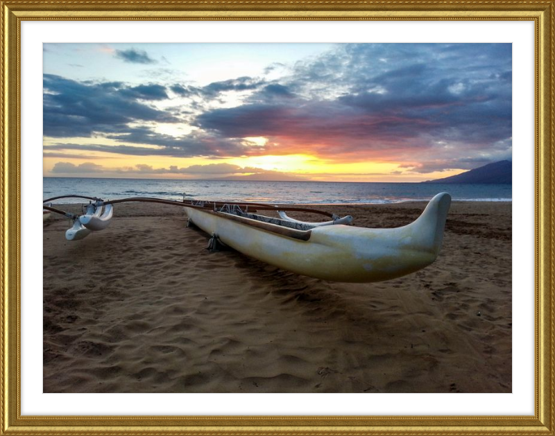 Maui Outrigger Canoe at Sunset