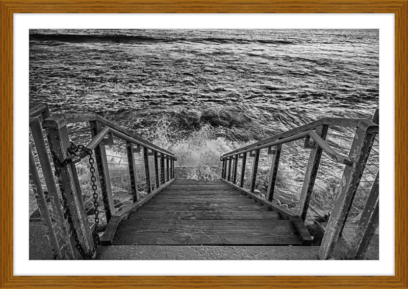 Stairs to the Sea - B&W
