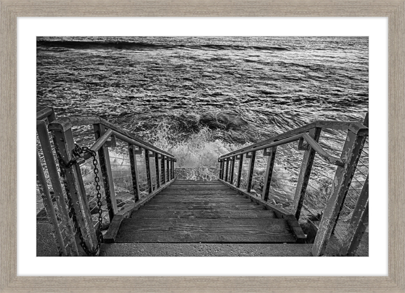Stairs to the Sea - B&W