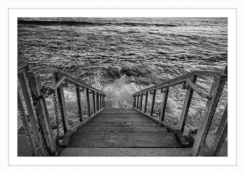 Stairs to the Sea - B&W