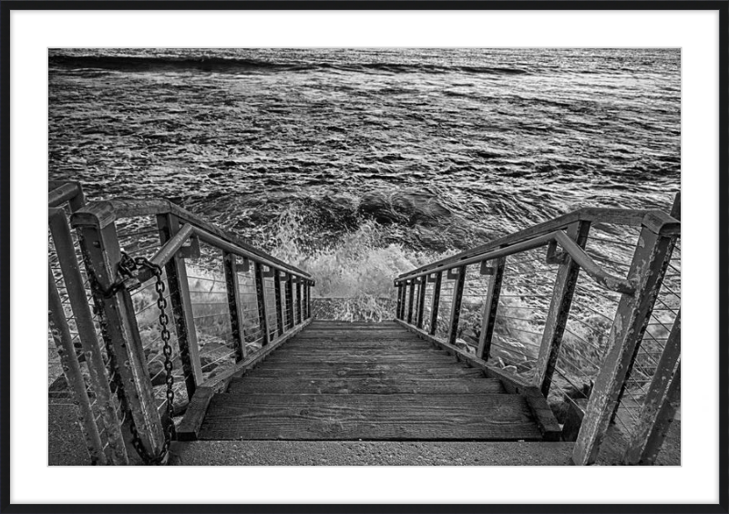 Stairs to the Sea - B&W