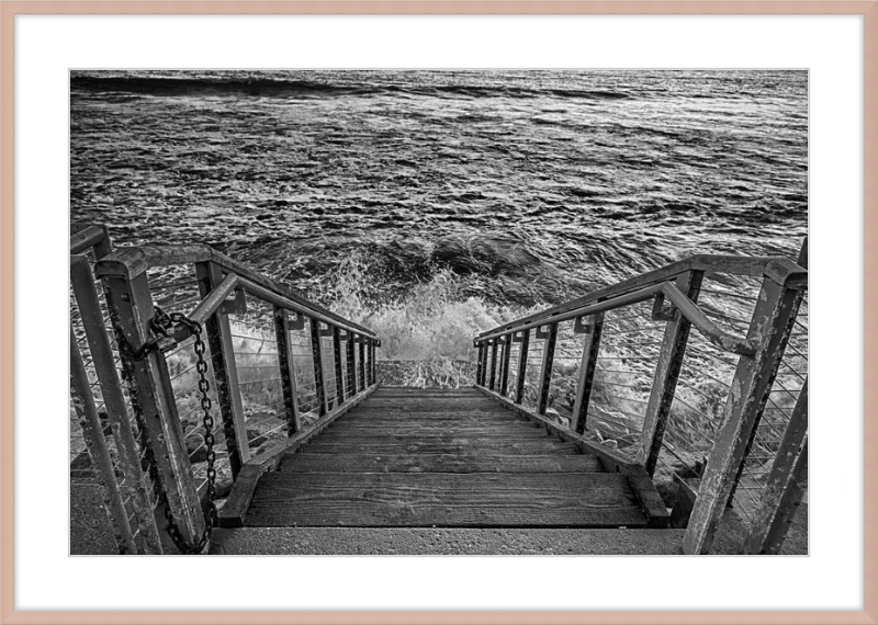 Stairs to the Sea - B&W
