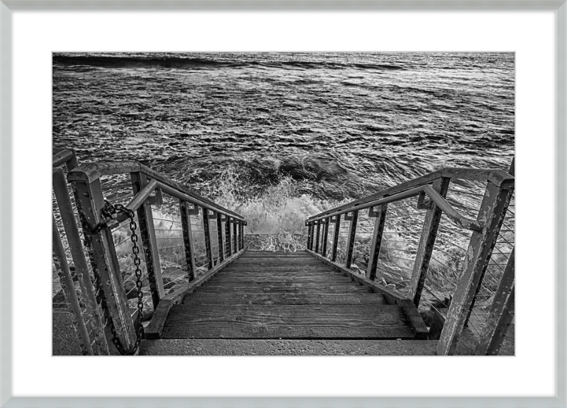 Stairs to the Sea - B&W