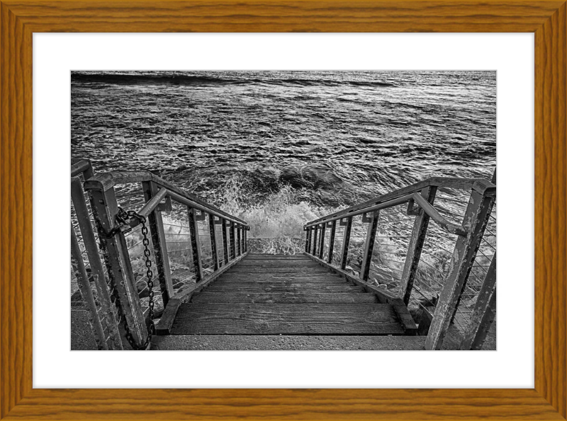 Stairs to the Sea - B&W