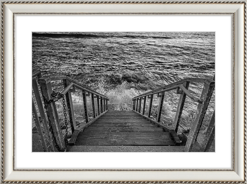 Stairs to the Sea - B&W