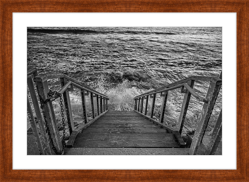 Stairs to the Sea - B&W