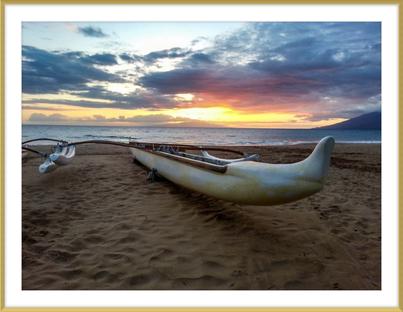 Maui Outrigger Canoe at Sunset