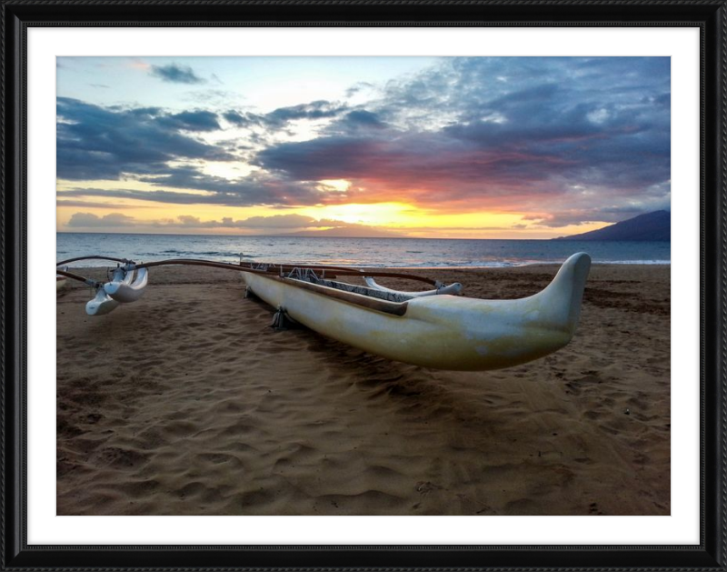 Maui Outrigger Canoe at Sunset