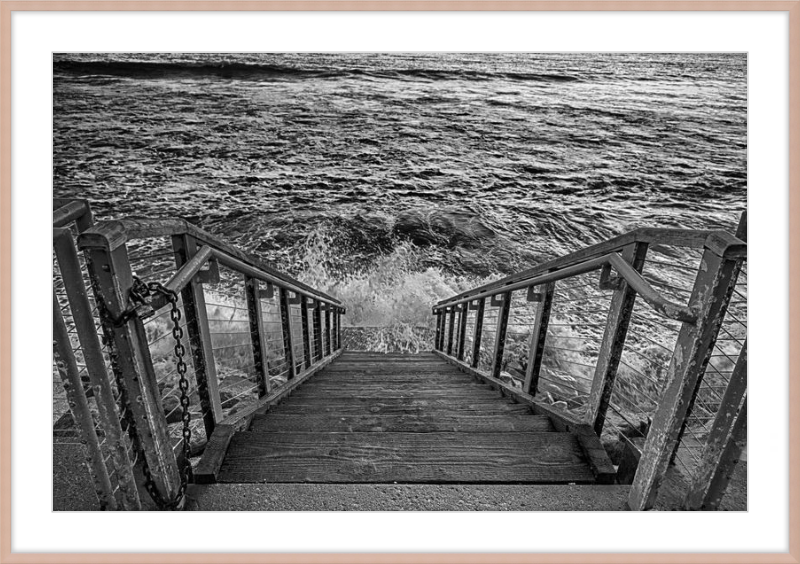 Stairs to the Sea - B&W