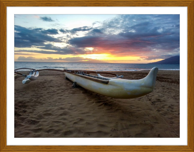 Maui Outrigger Canoe at Sunset