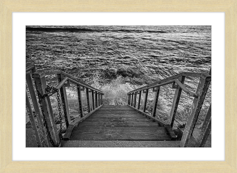 Stairs to the Sea - B&W