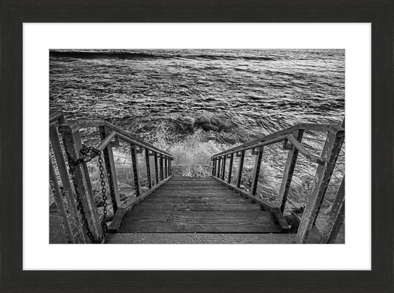 Stairs to the Sea - B&W