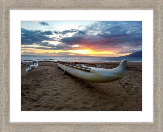 Maui Outrigger Canoe at Sunset