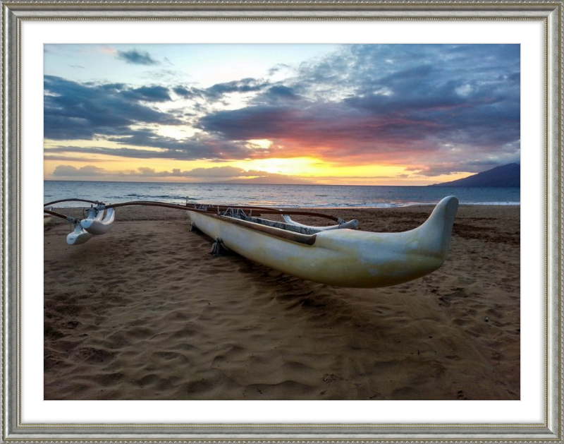 Maui Outrigger Canoe at Sunset