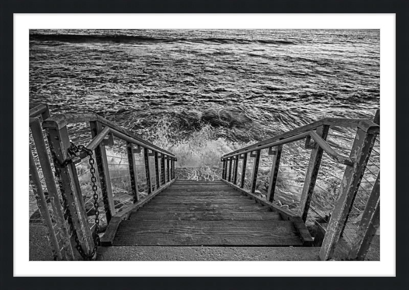 Stairs to the Sea - B&W