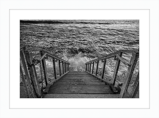 Stairs to the Sea - B&W
